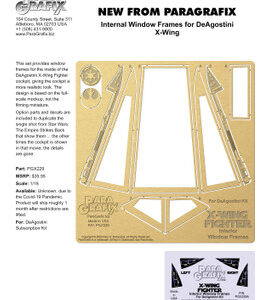 Star Wars – X-Wing Canopy Frames –  1/18 Scale For DeAgostini Kit – PGX229