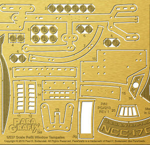 Star Trek – 1701 USS Enterprise Refit Enterprise Window Drilling Templates – PGX213
